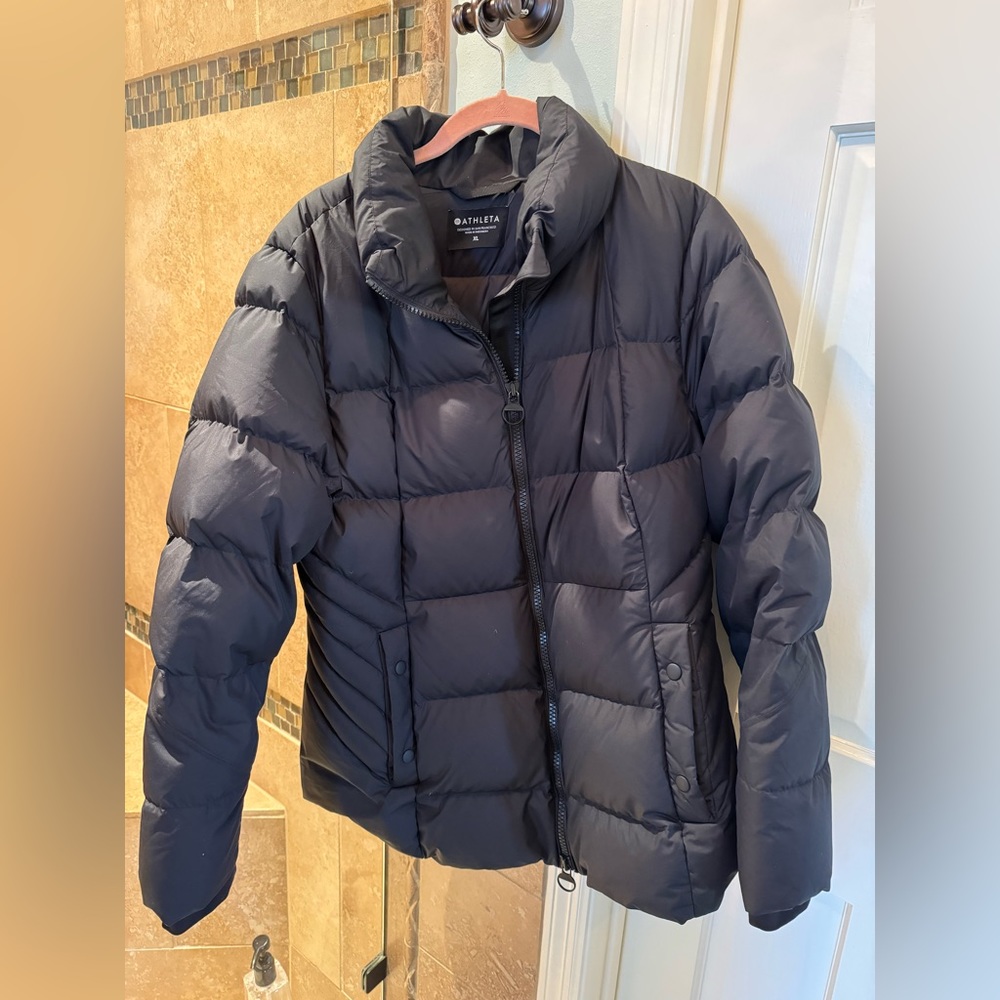 Athleta Black Quilted Puffer Jacket